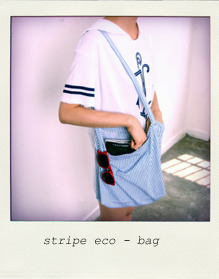 stripe eco - bag ( 블루 , 레드 )